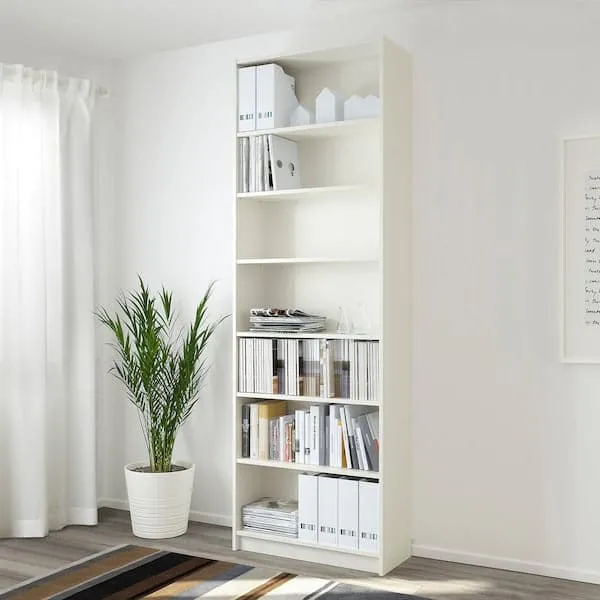 BILLY bookcase with height extension unit, white, 80x39x237 cm