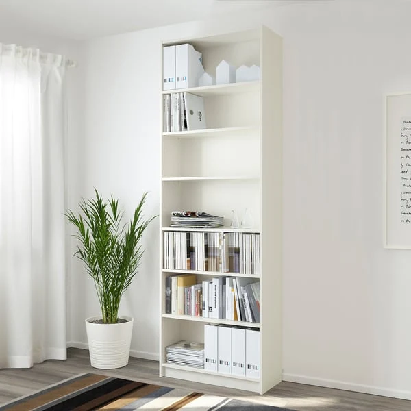 BILLY bookcase with height extension unit, white, 80x39x237 cm