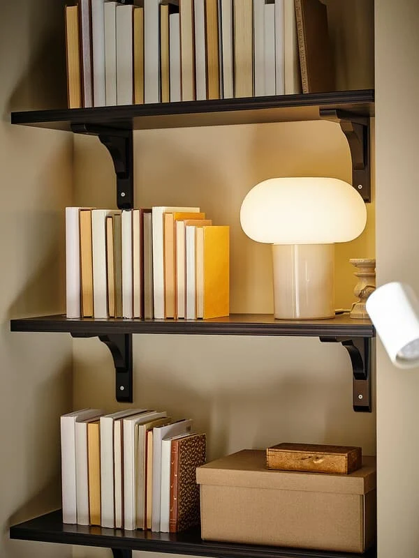 BERGSHULT / RAMSHULT wall shelf, brown-black, 80x30 cm