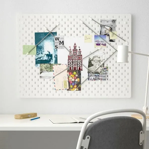 SKÅDIS pegboard combination, white, 76x56 cm