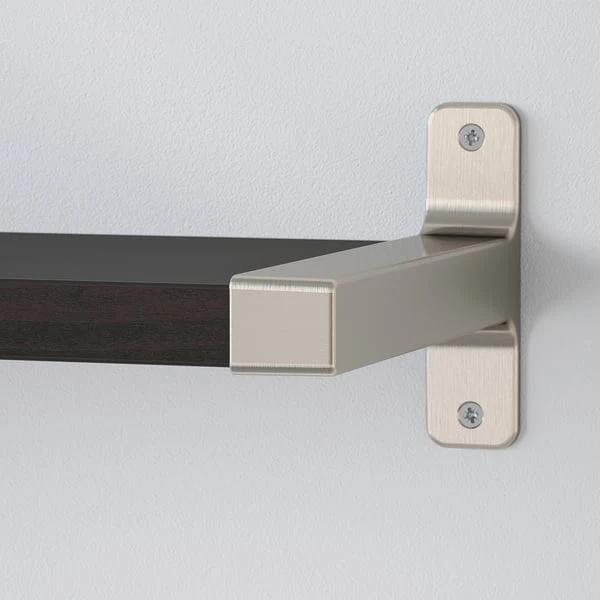 BERGSHULT / GRANHULT wall shelf combination, brown-black/nickel-plated, 80x20 cm