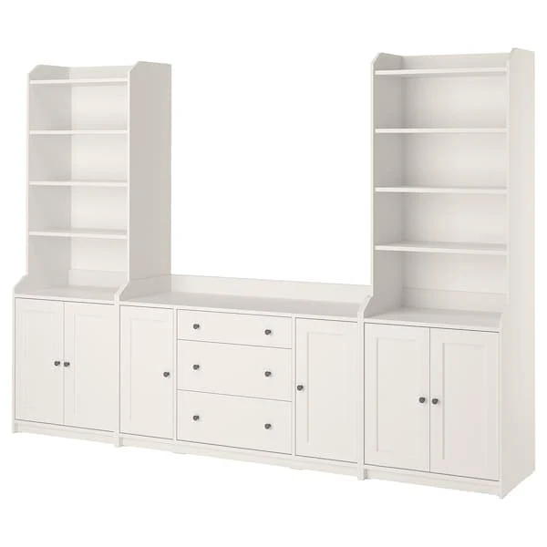 HAUGA storage combination, white, 279x46x199 cm