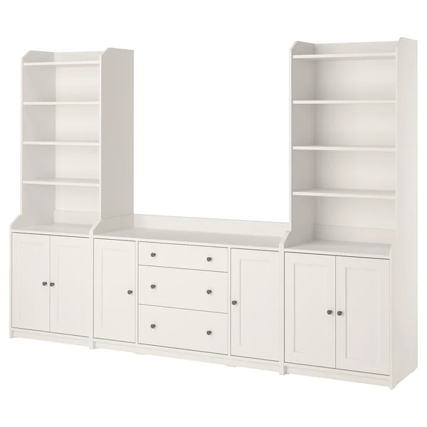 HAUGA storage combination, white, 279x46x199 cm