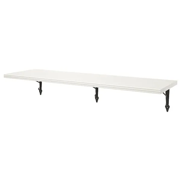 BERGSHULT / KROKSHULT wall shelf, white/anthracite, 120x30 cm