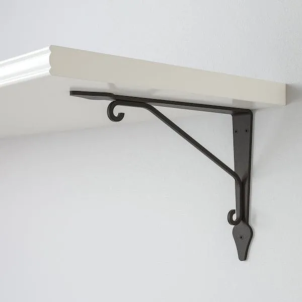 BERGSHULT / KROKSHULT wall shelf, white/anthracite, 120x30 cm