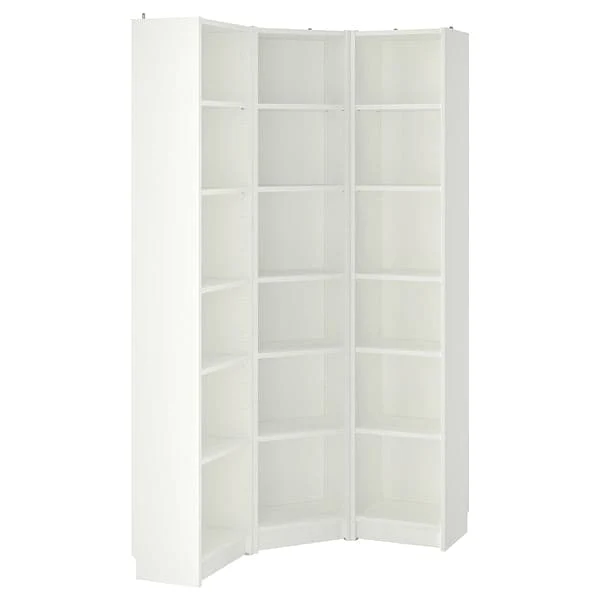 BILLY bookcase combination/crnr solution, white, 95/95x28x202 cm