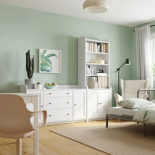 HAUGA storage combination, white, 210x46x199 cm