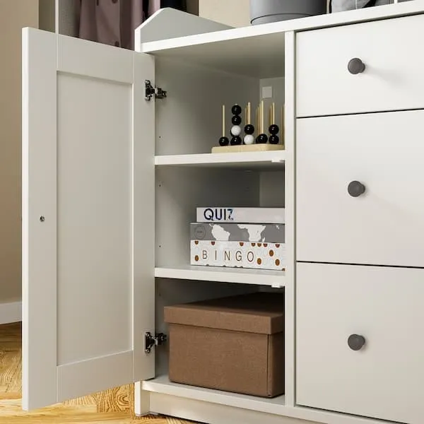 HAUGA storage combination, white, 210x46x199 cm