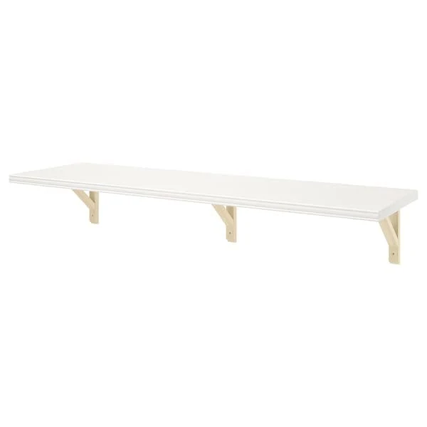 BERGSHULT / SANDSHULT wall shelf, white/aspen, 120x30 cm
