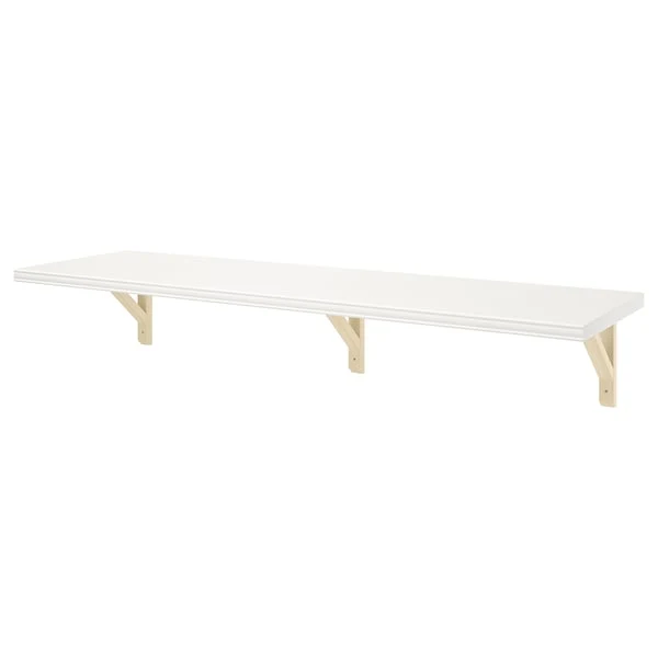 BERGSHULT / SANDSHULT wall shelf, white/aspen, 120x30 cm