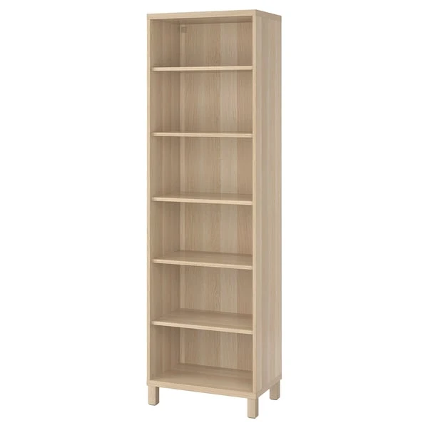 BESTÅ cabinet unit, white stained oak effect, 60x40x202 cm