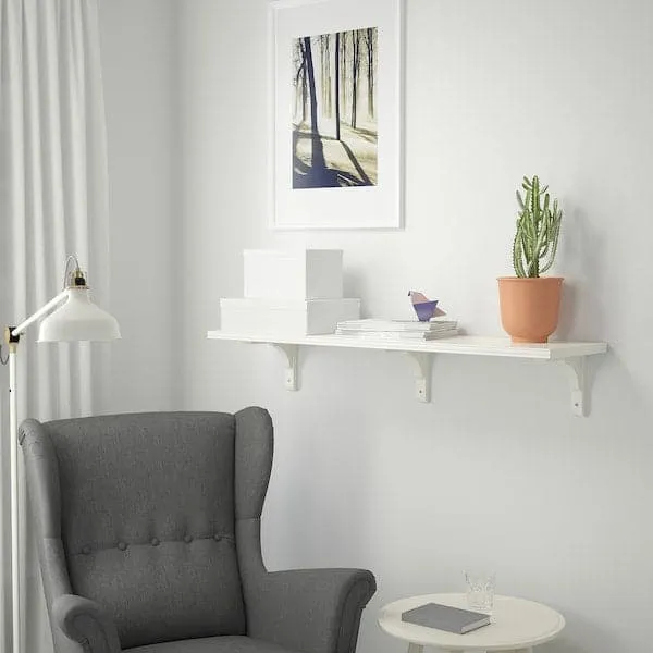 BERGSHULT / RAMSHULT wall shelf, white, 120x30 cm