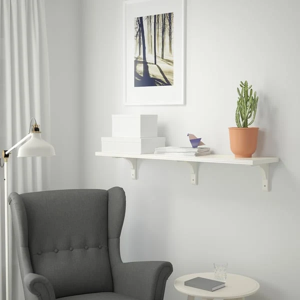 BERGSHULT / RAMSHULT wall shelf, white, 120x30 cm