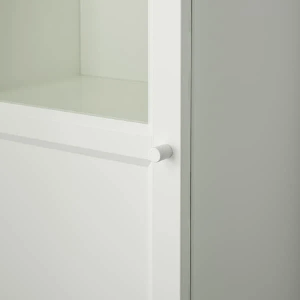 BILLY / OXBERG bookcase with panel/glass door, white/glass, 40x41x202 cm