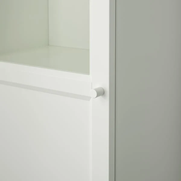 BILLY / OXBERG bookcase with panel/glass door, white/glass, 40x41x202 cm