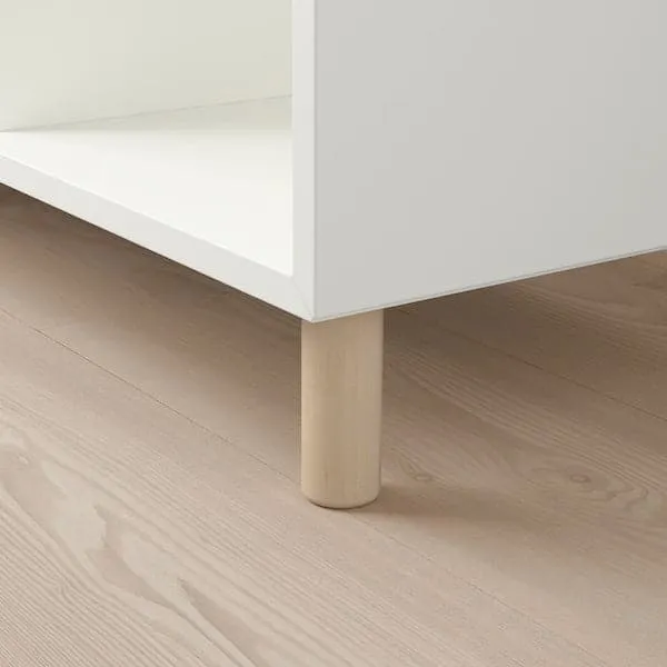 EKET cabinet combination with legs, white/wood, 140x35x80 cm