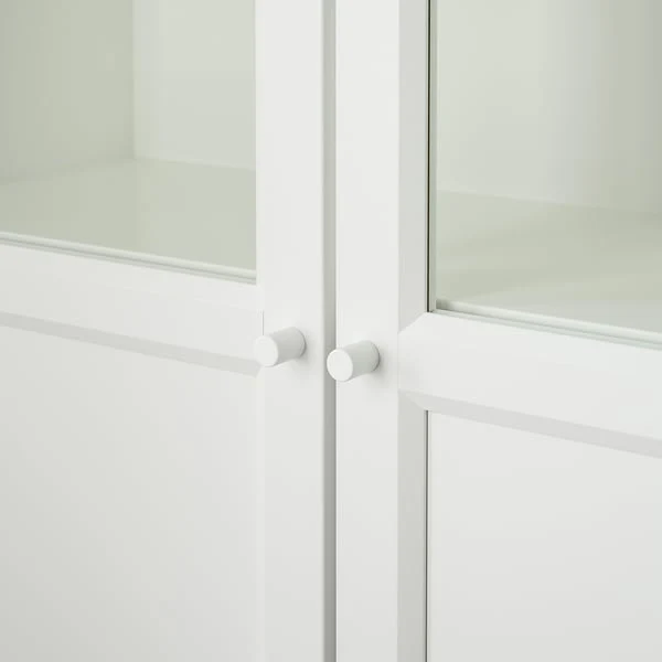 BILLY / OXBERG bookcase with panel/glass doors, white, 80x41x202 cm