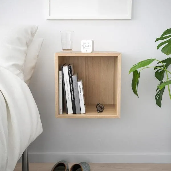 EKET wall-mounted shelving unit, white stained oak effect, 35x35x35 cm