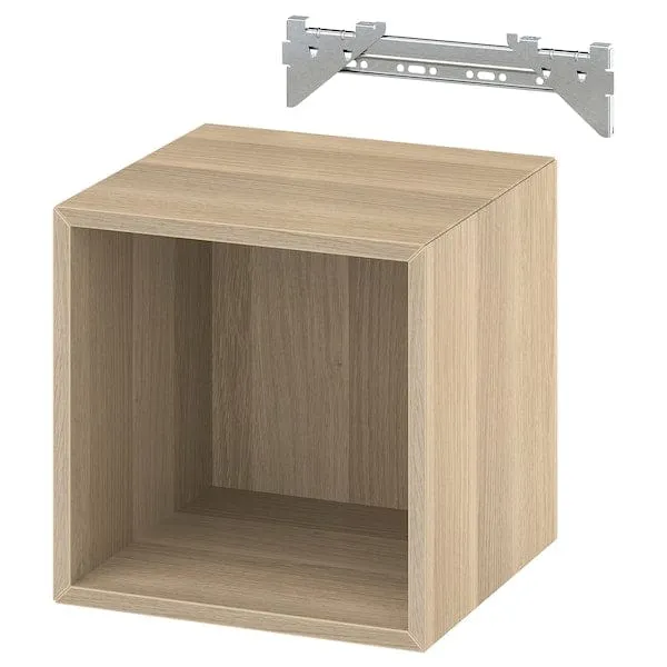 EKET wall-mounted shelving unit, white stained oak effect, 35x35x35 cm