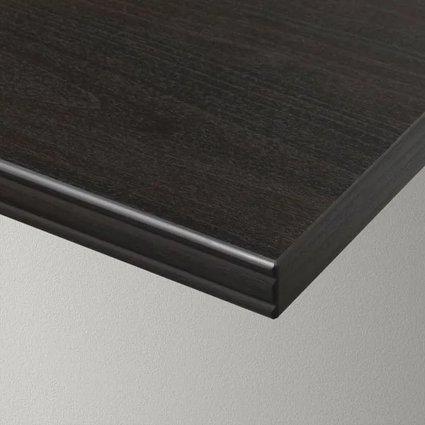 BERGSHULT / SANDSHULT wall shelf, brown-black/aspen, 120x30 cm