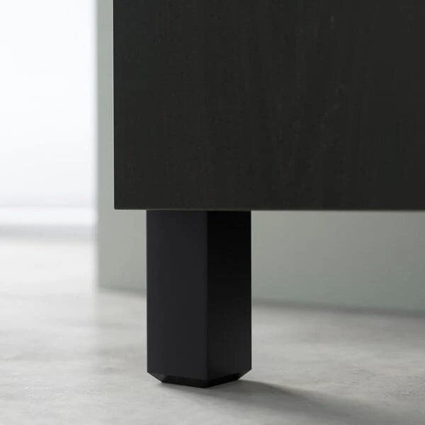BESTÅ storage combination with doors, black-brown/Lappviken/Stubbarp black-brown, 120x42x202 cm