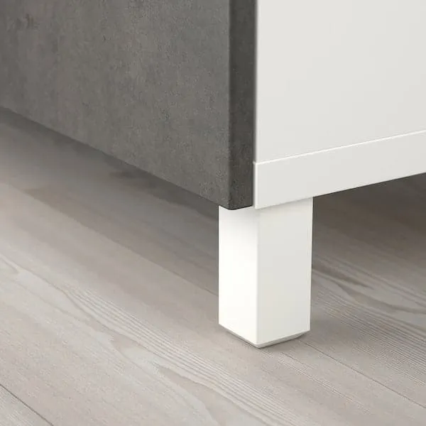 BESTÅ storage combination with doors, white/Kallviken/Stubbarp concrete effect, 120x42x202 cm