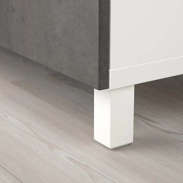 BESTÅ storage combination with doors, white/Kallviken/Stubbarp concrete effect, 120x42x202 cm