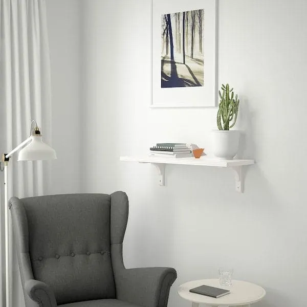 BERGSHULT / RAMSHULT wall shelf, white, 80x30 cm