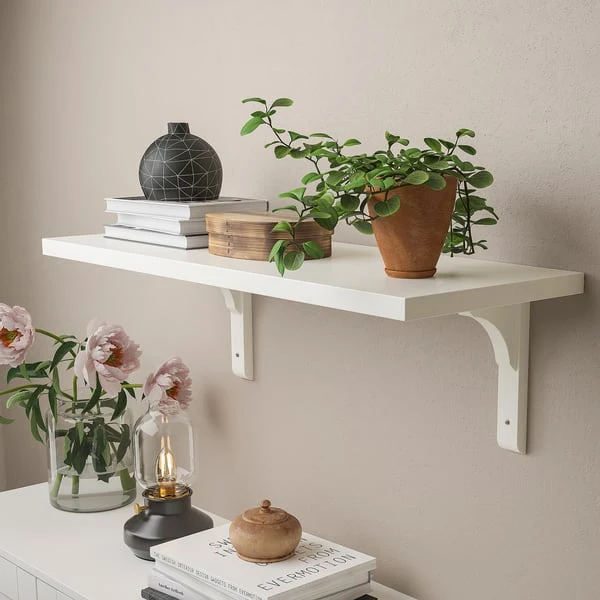 BERGSHULT / RAMSHULT wall shelf, white, 80x30 cm