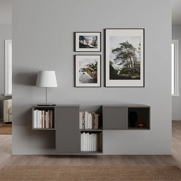 EKET wall-mounted cabinet combination, dark grey, 175x35x70 cm