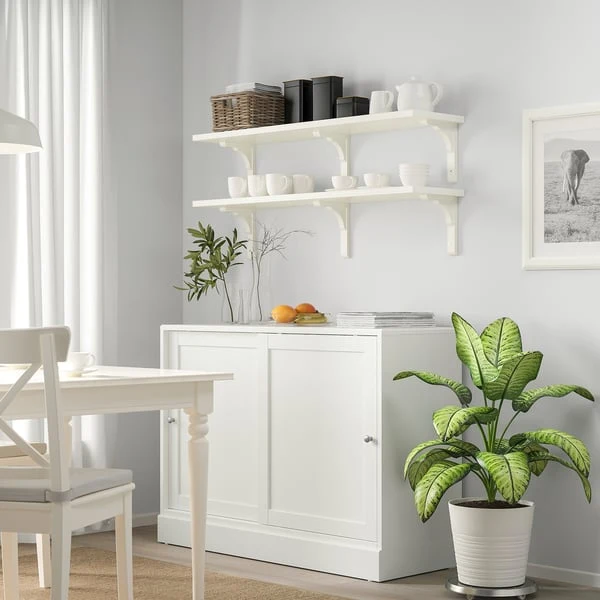 BERGSHULT / RAMSHULT wall shelf combination, white, 120x30 cm