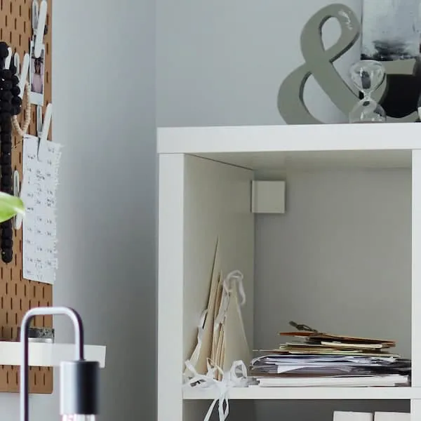 KALLAX shelving unit with 10 inserts, white, 182x182 cm
