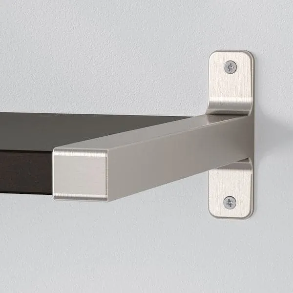 BERGSHULT / GRANHULT wall shelf, brown-black/nickel-plated, 80x30 cm