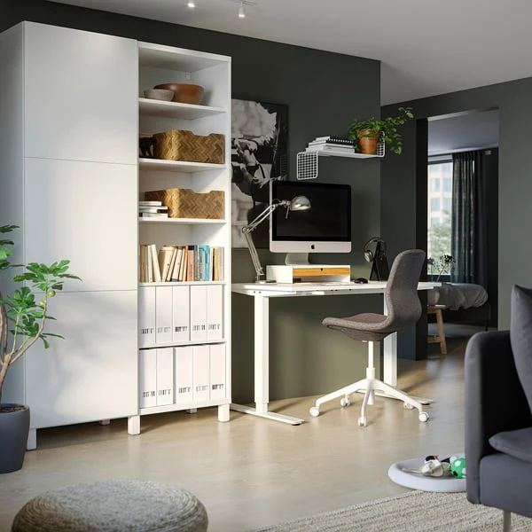 BESTÅ storage combination with doors, white/Lappviken/Stubbarp white, 120x42x202 cm