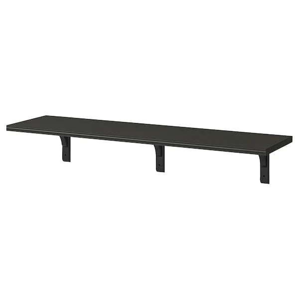 BERGSHULT / RAMSHULT wall shelf, brown-black, 120x30 cm