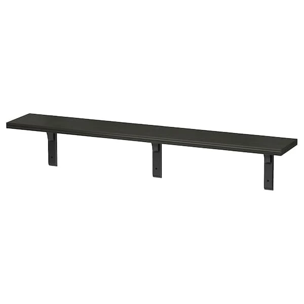 BERGSHULT / RAMSHULT wall shelf, brown-black, 120x20 cm