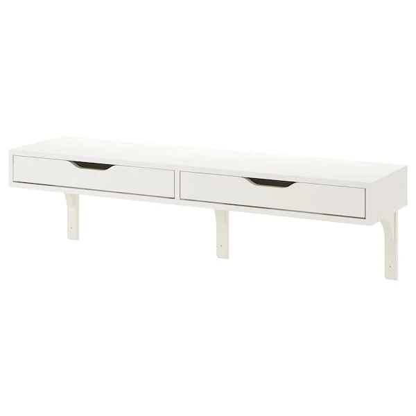 EKBY ALEX / RAMSHULT wall shelf, white, 119x29 cm