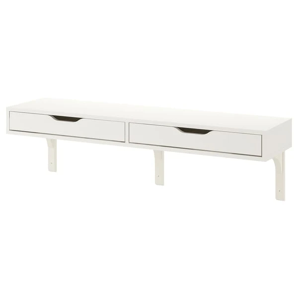 EKBY ALEX / RAMSHULT wall shelf, white, 119x29 cm