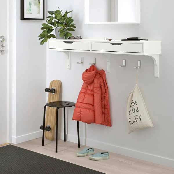 EKBY ALEX / RAMSHULT wall shelf, white, 119x29 cm