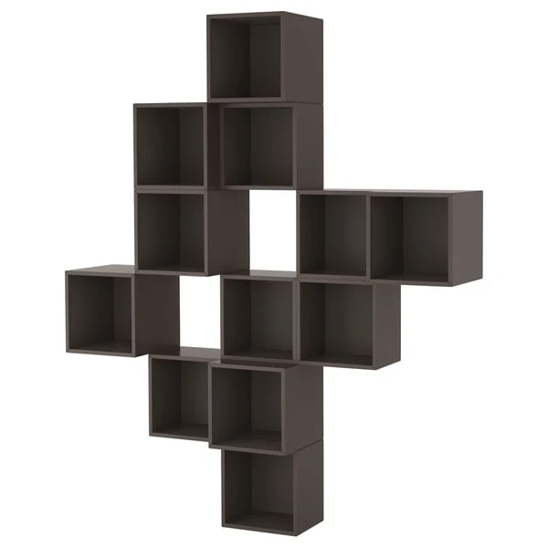 EKET wall-mounted cabinet combination, dark grey, 175x35x210 cm