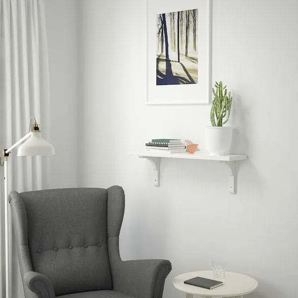 BERGSHULT / RAMSHULT wall shelf, white, 80x20 cm