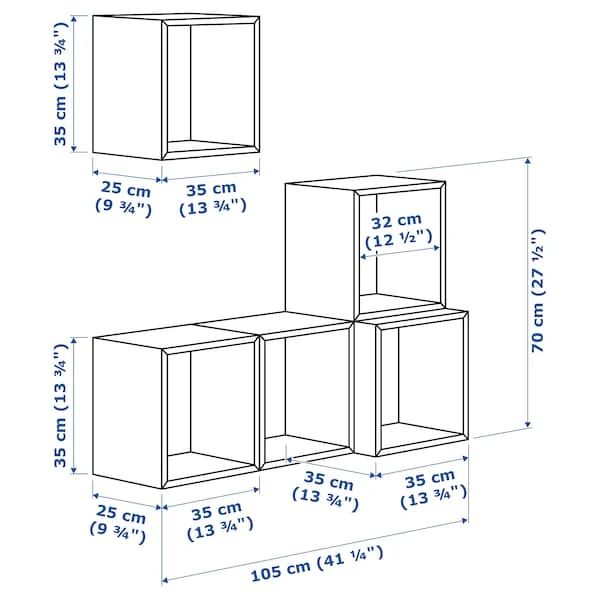 EKET wall-mounted cabinet combination, white, 105x35x120 cm