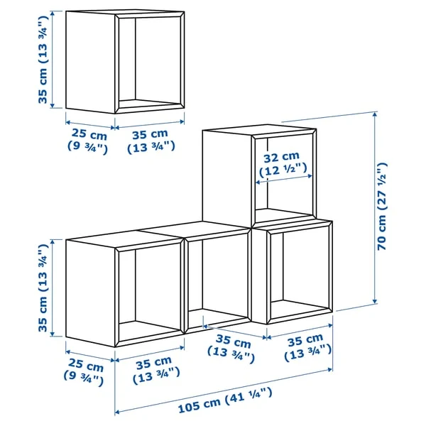 EKET wall-mounted cabinet combination, white, 105x35x120 cm